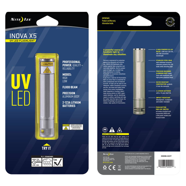 NITE IZE X5 UV LED Flashlght- Titanium/UViolet