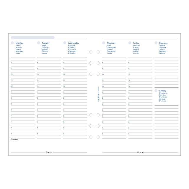 FILOFAX 20AY A5 ORGANISER REFILL ANY YEAR WTV