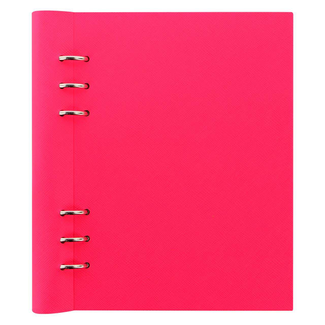 FILOFAX A5 SAFFIANO CLIPBOOK FLURO PINK