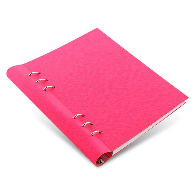 FILOFAX A5 SAFFIANO CLIPBOOK FLURO PINK