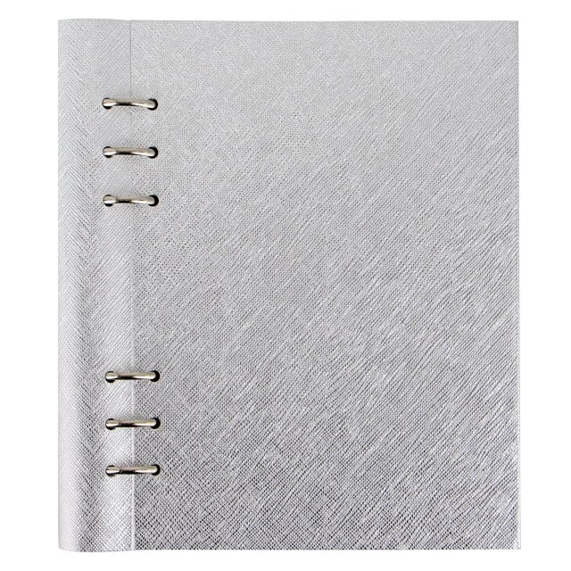 FILOFAX A5 SAFFIANO CLIPBOOK METALLIC SILVER