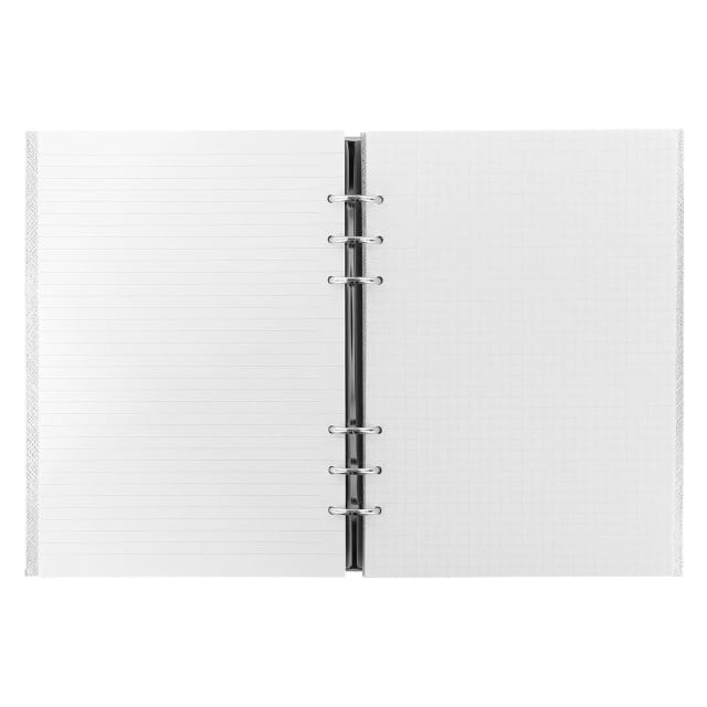 FILOFAX A5 SAFFIANO CLIPBOOK METALLIC SILVER