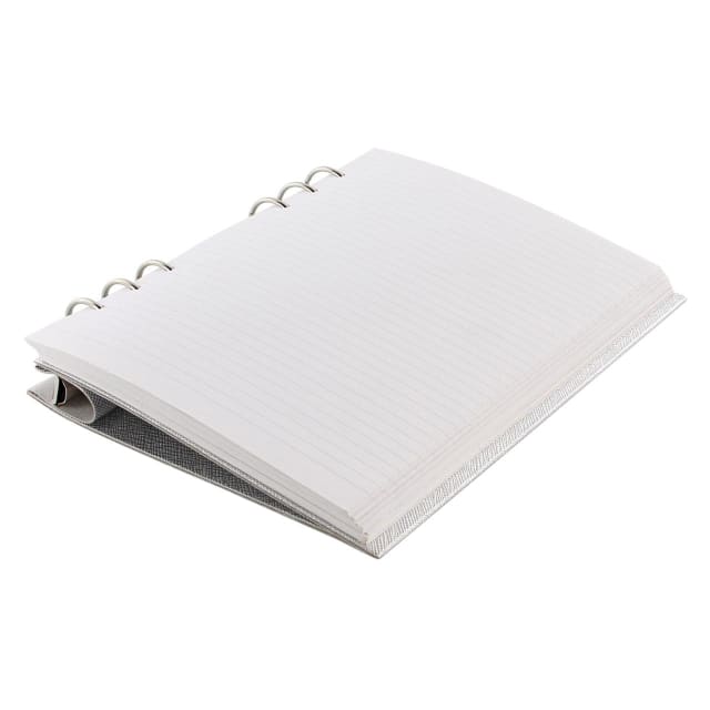 FILOFAX A5 SAFFIANO CLIPBOOK METALLIC SILVER