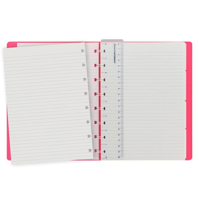 FILOFAX A5 SAFFIANO NOTEBOOK FLURO PINK