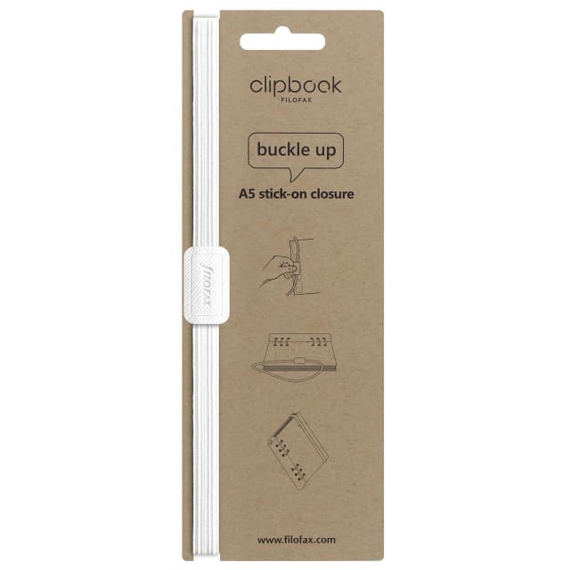 FILOFAX A5 MONOCHROME ELASTIC CLIPBOOK WHT