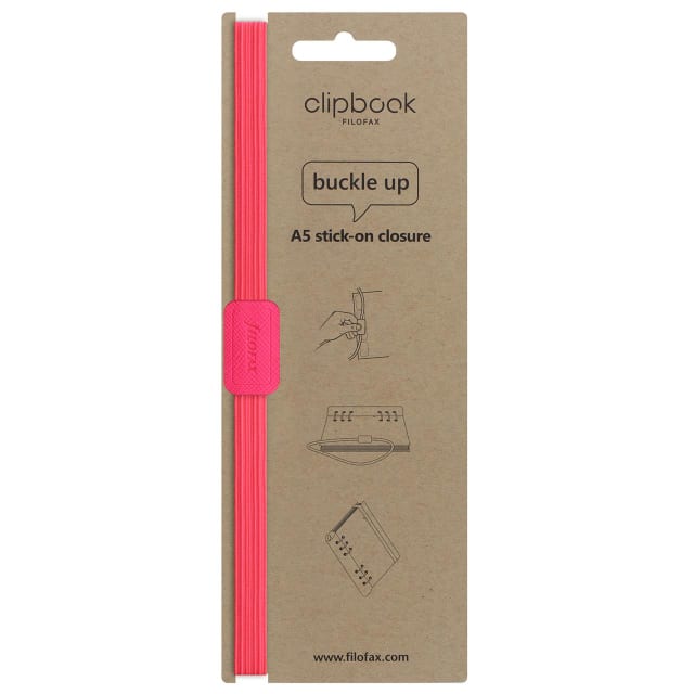 FILOFAX A5 SAFFIANO CLIPBOOK ELASTIC FLRO PINK