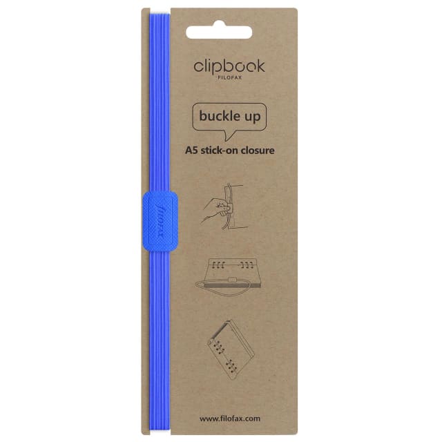 FILOFAX A5 SAFFIANO CLIPBOOK ELASTIC FLRO BLUE