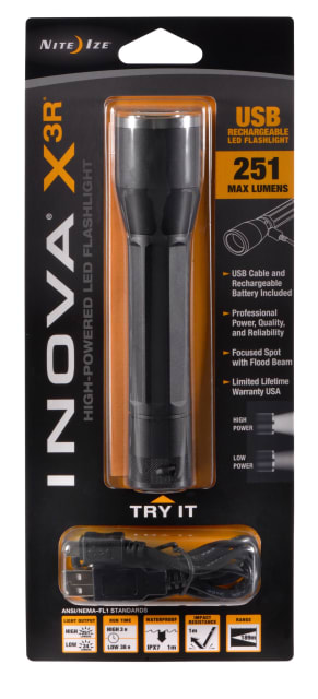 NITE IZE X3R BLK BODY USB RECHARGEABLE 251 LUMENS