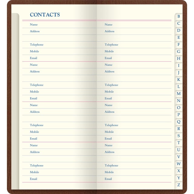 LETTS Origins Slim Pkt Address Book Tan