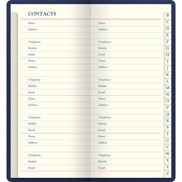LETTS Origins Slim Pkt Address Book Navy