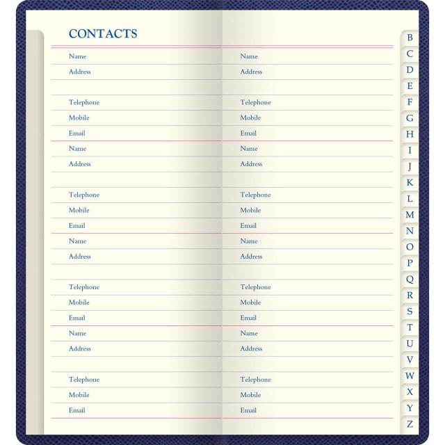 LETTS Legacy Slim Pkt Address book Blue