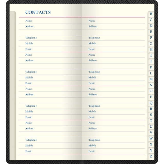 LETTS Legacy Slim Pkt Address book Blk