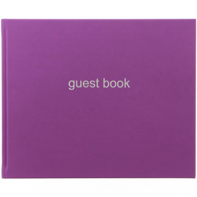 LETTS Dazzle Quarto Lined Guest Book L/Sc Prpl