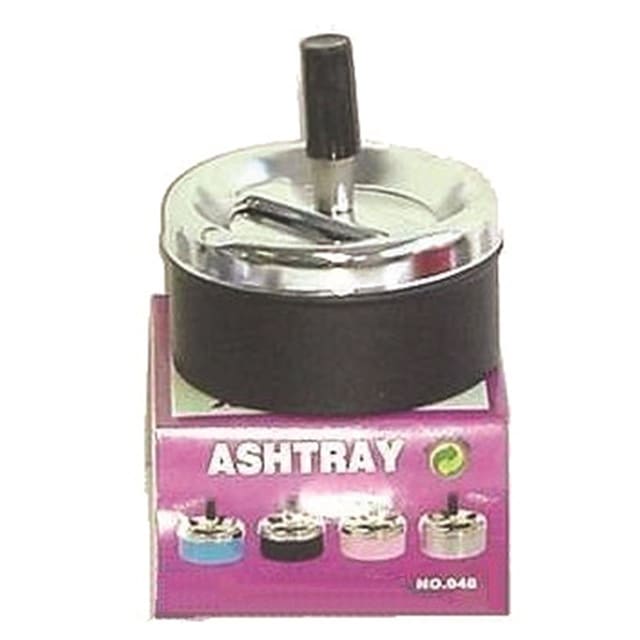AZTE 948 - 9cm SPINNING ASHTRAY BLACK