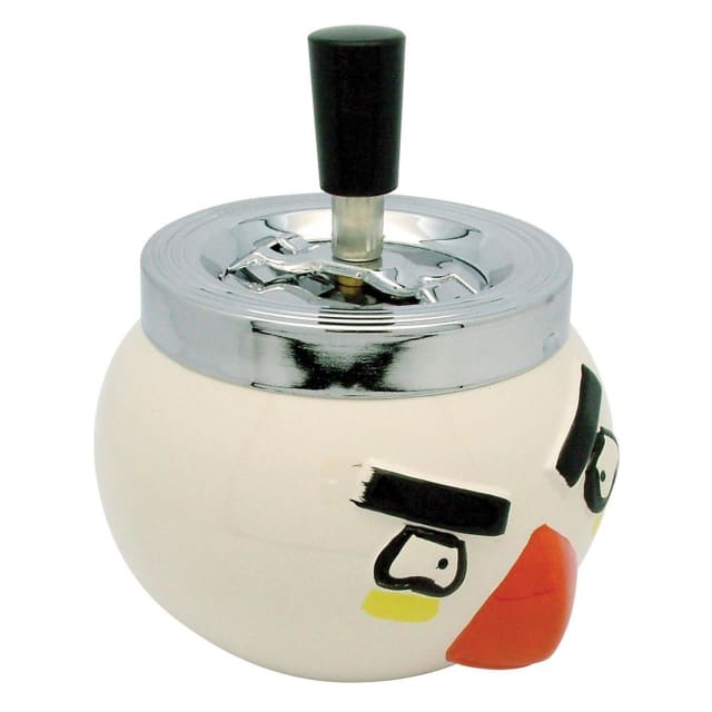 AZTEC CERAMIC ASHTRAY WHITE BIRD