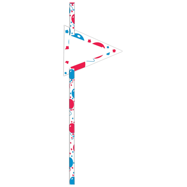 CUP CAKE CREATION 7013 19CM STRWS RED/BLU BAL. C/CAKE 24PC