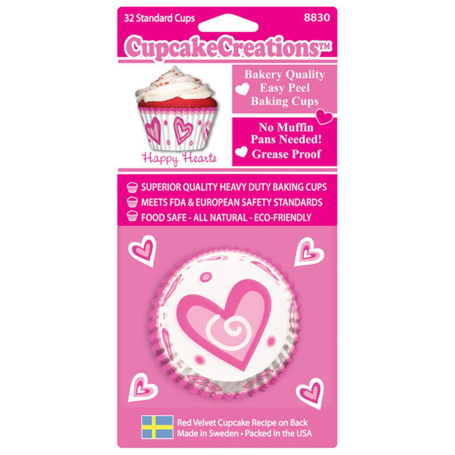 CUP CAKE CREATION HAPPY HEARTS BAKING CUPS 32PCS