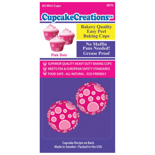 CUP CAKE CREATION MINI PINK DOTS CUPCAKE 60PCS