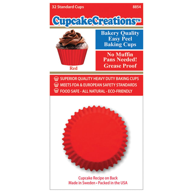 CUP CAKE CREATION SOLID RED CUPCAKE 32PCS