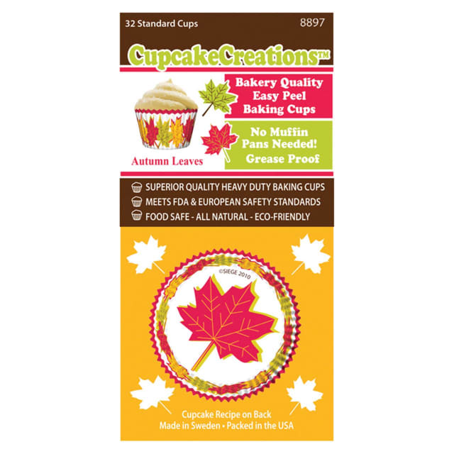 CUP CAKE CREATION STD AUTUMN LEAVES CUPCAKE 32PCS
