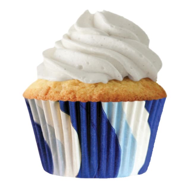 CUP CAKE CREATION STD BLUE CIRCLE CUPCAKE 32PCS