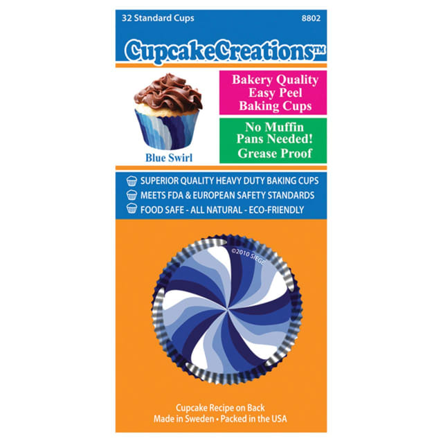 CUP CAKE CREATION STD BLUE CIRCLE CUPCAKE 32PCS