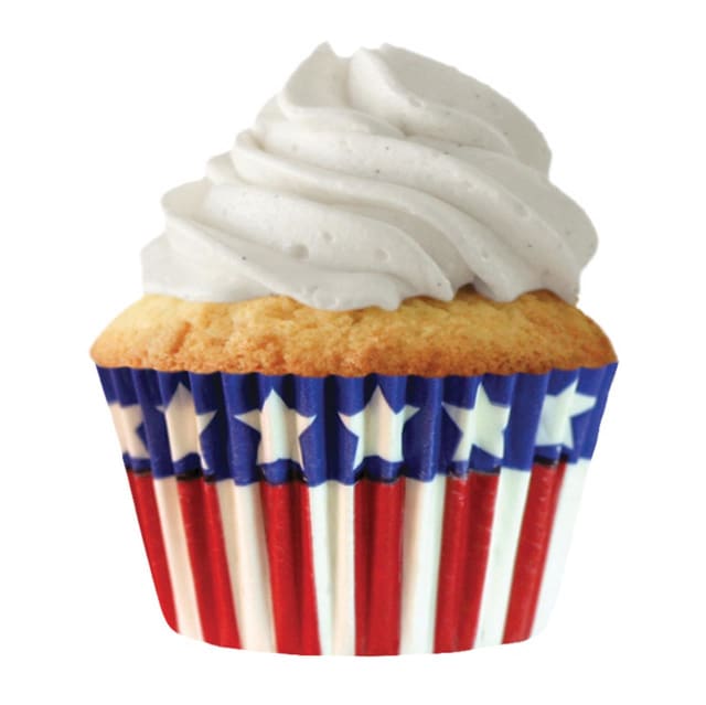 CUP CAKE CREATION STD STARS & STRIPES CUPCAKE 32PCS