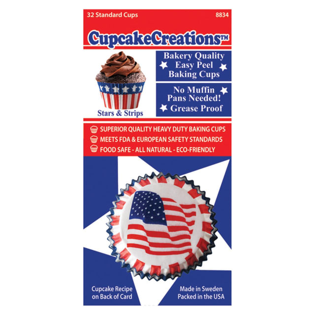 CUP CAKE CREATION STD STARS & STRIPES CUPCAKE 32PCS