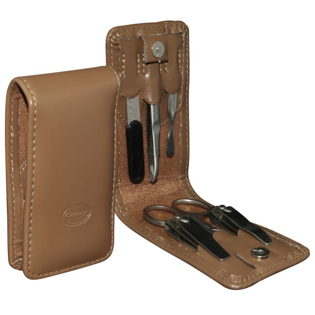 COMOY SML 6PC FOLD MANICURE SET TAN