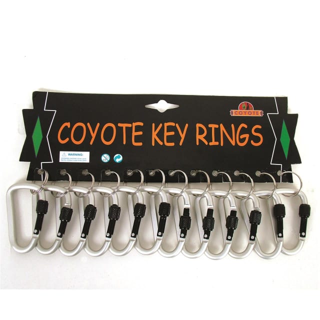 COYOTE 6MM CARABINEER W/LOCK CHR/BLK (12=1)