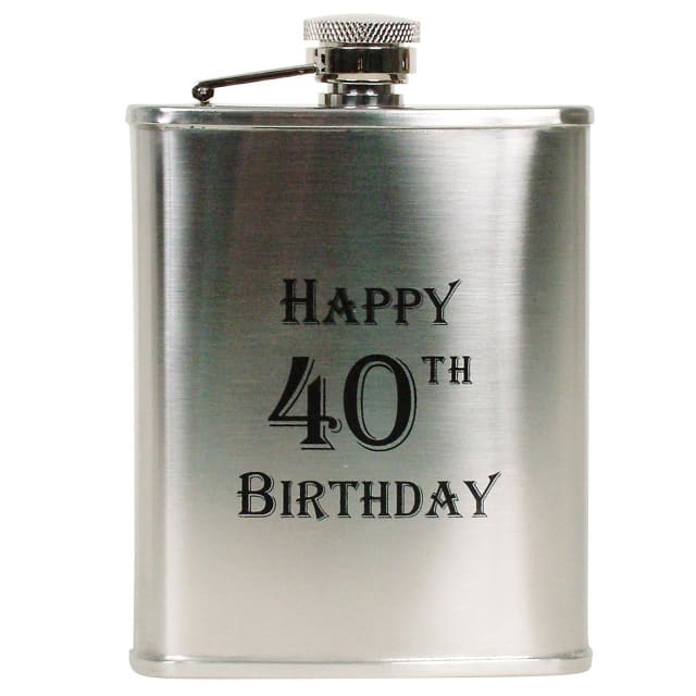 COYOTE 6OZ HAPPY 40TH BIRTHDAY FLASK