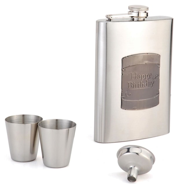 COYOTE 8OZ FLASK BIRTHDAY SHIELD