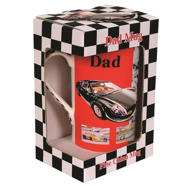 COYOTE MUG - BLACK CAR ON RED