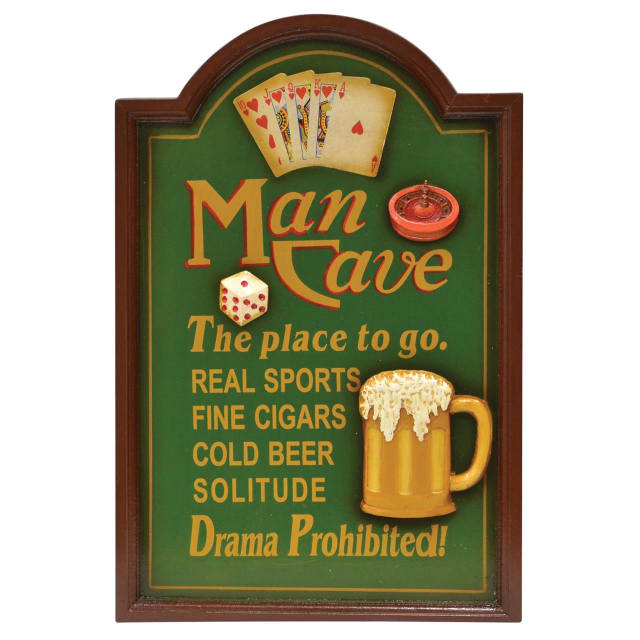 COYOTE WALL PLAQUE MAN CAVE-THE PLACE TO GO
