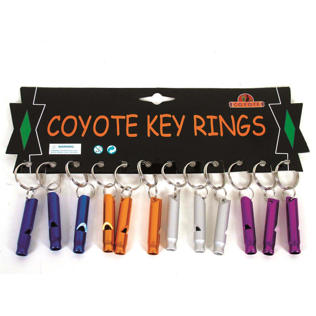 COYOTE WHISTLE Keyring ASST COLOURS (12=1)