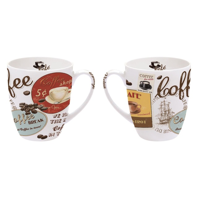 DAKOTA VINTAGE PORCELAIN MUGS 4PCE SET