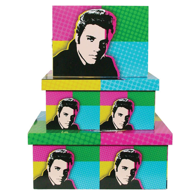 DAKOTA POP ART BOXES 3PC SET-ELVIS PRESLEY(1=3)