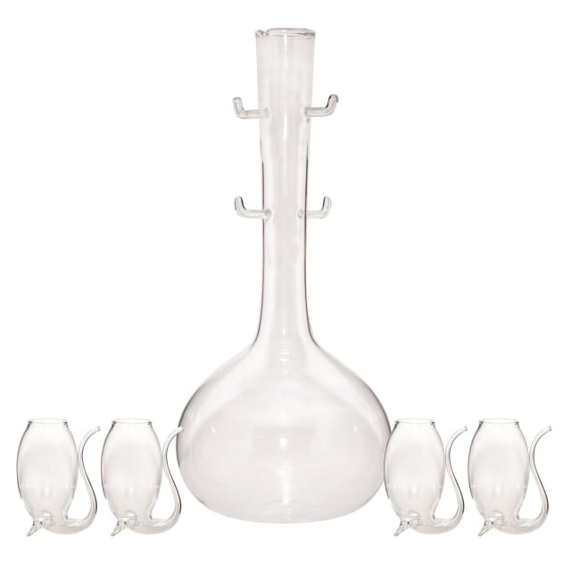 COYOTE DECANTER & 4 PORT SIPPERS