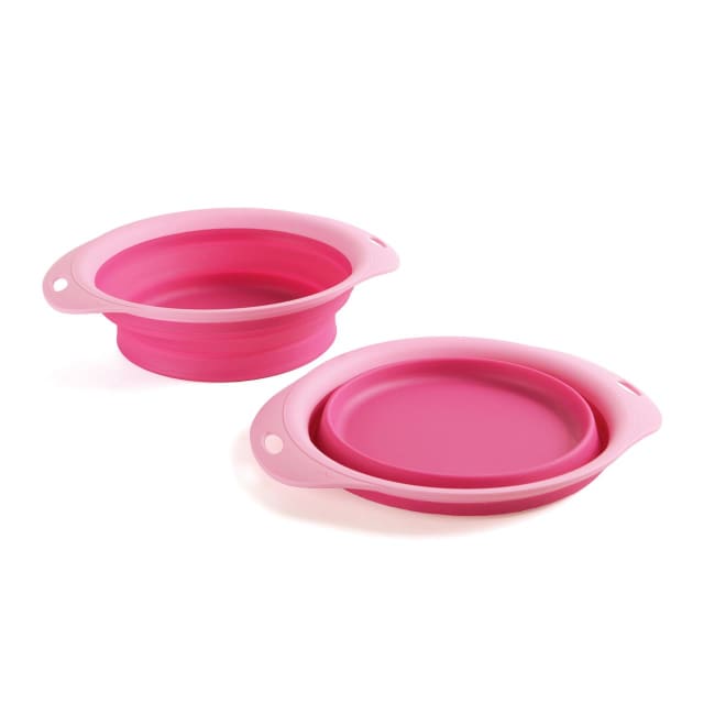 DEXAS COLLAPSIBLE PET BOWL LARGE PINK