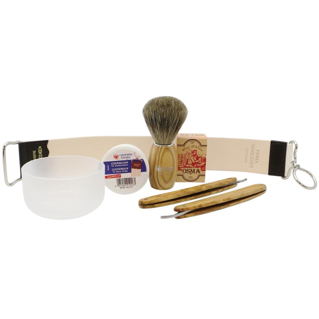 DOVO STRAIGHT RAZOR TRAVEL SET CHARCOAL GREY