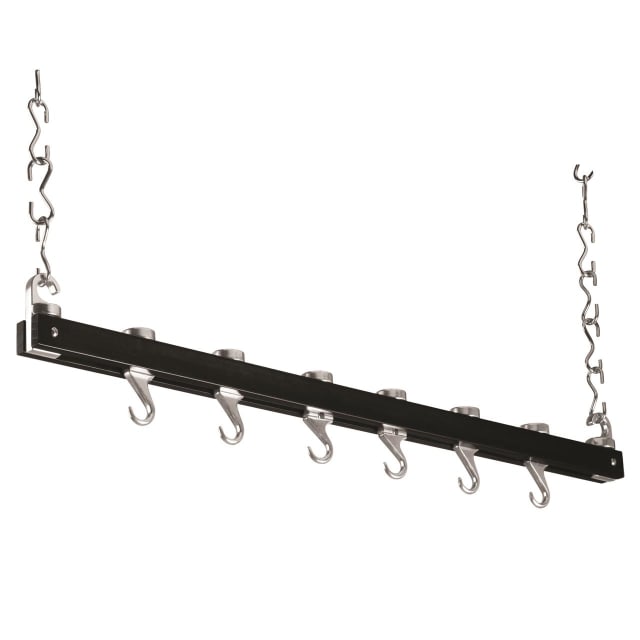 HAHN BLACK CHROME SINGLE BAR WOODEN RACK