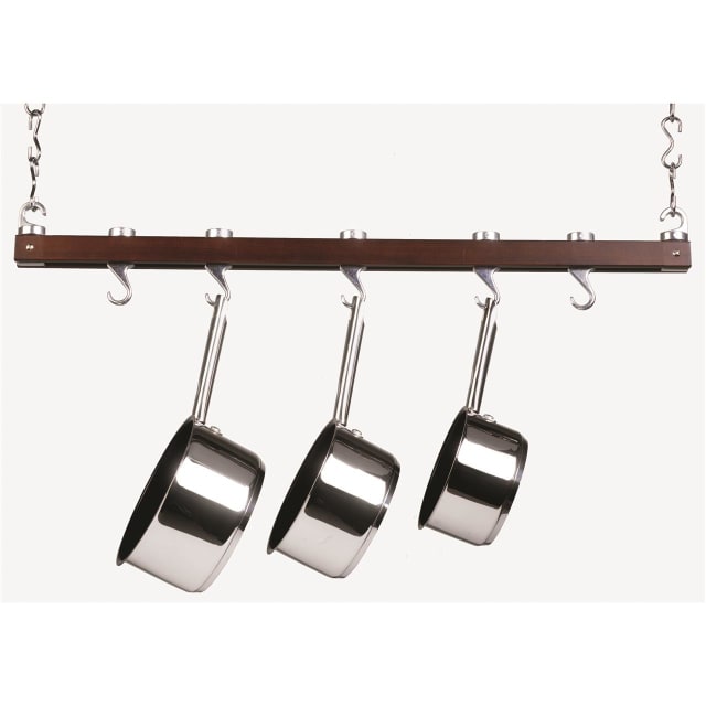 HAHN BLACK CHROME SINGLE BAR WOODEN RACK