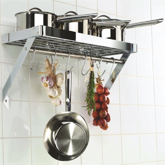 HAHN CHROME RECT WALL RACK