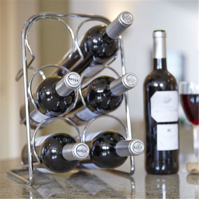 HAHN PISA WINE RACK 6 BOTTLE - CHROME