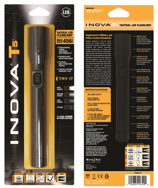 NITE IZE INOVA T5 TACTICAL LED FLASHLIGHT