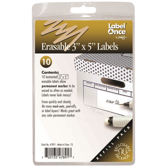 JOKARI ERASABLE 3inx 5in LABELS REFILL PACK