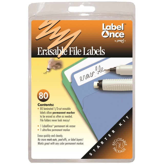 JOKARI ERASABLE FILE LABELS STARTER KIT