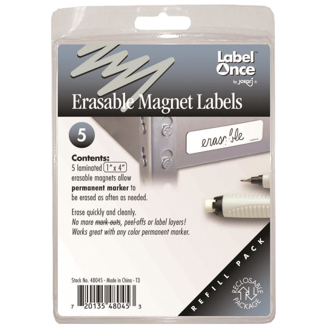 JOKARI ERASABLE MAGNET LABELS REFILL PACK