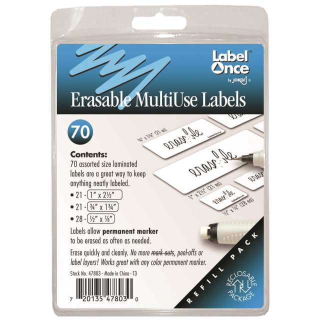 JOKARI ERASABLE MULTI-USE LABELS 70pk