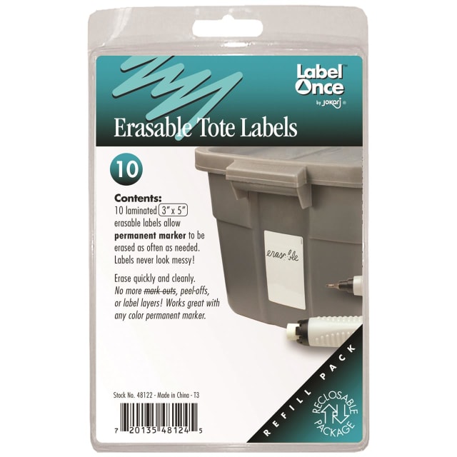 JOKARI ERASABLE TOTE LABELS REFILL KIT